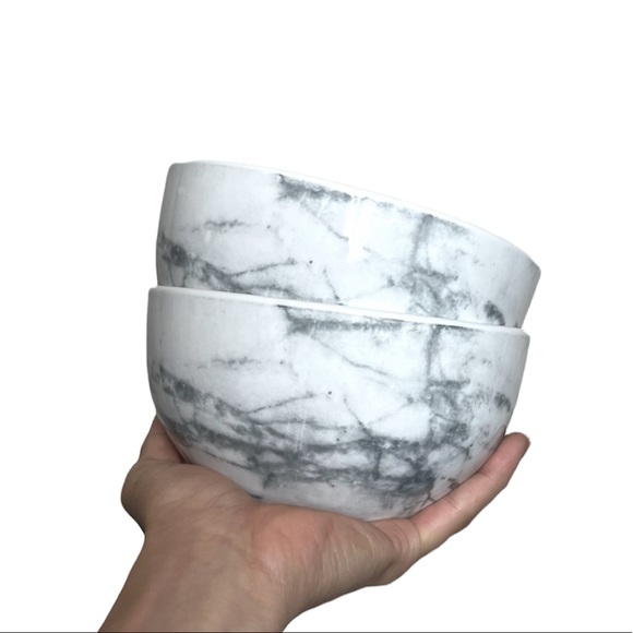 Marble Printed Stoneware Bowl Set - Picture 1 of 3